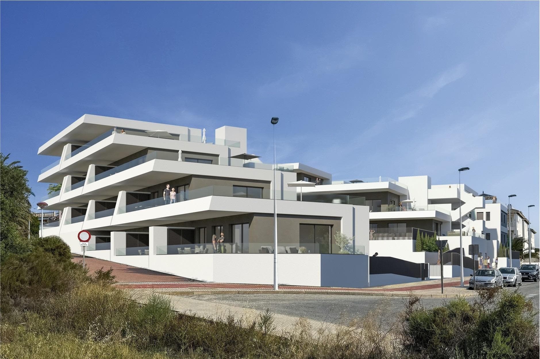 Modern New Build Residences Just 800 m from El Pinet BeachExclusive Residential Complex in La Marina – ElcheDiscover this modern residential complex of 64 new build properties located in El Pinet, one of the most sought after coastal areas between La Marina and Elche. Just 800 m from the fine sandy beach of El Pinet, the development offers the perfect balance between Mediterranean lifestyle, nature and everyday convenience. The area is surrounded by protected dunes, pine forests and the famous Salinas de Santa Pola, creating a peaceful and natural environment ideal for year round living.Homes With 2 or 3 Bedrooms and Multiple Layout OptionsChoose from a variety of property types to suit your lifestyle. Options include ground floor homes with private gardens, middle floor apartments with spacious terraces or penthouses with private terraces and solarium. All units have been designed with modern lines, functional layouts and abundant natural light.High Quality Finishes and Ready to Move InEvery home comes fully equipped and furnished, offering exceptional value and comfort.Features include:Kitchens fully equipped with appliancesInterior and exterior lighting includedPreinstallation for ducted air conditioningElectric shuttersBathrooms with furniture, mirrors and shower screensUnderground parking space and storage roomAttractive Communal Areas for Relaxation and LeisureThe complex offers a range of amenities designed to enhance your lifestyle. Enjoy a large communal swimming pool, children’s play area and beautifully landscaped gardens. These spaces provide the perfect setting for relaxation, socialising and outdoor enjoyment under the Costa Blanca sun.Prime Coastal Location Close to All ServicesLiving in La Marina means enjoying excellent accessibility, natural surroundings and all essential services within easy reach. Shops, restaurants, supermarkets and leisure facilities are just a short walk away, while nearby towns offer even more amenities.Distances to Key Points of InterestPlaya de El Pinet 800 mCity of Elche 17 kmAlicante Elche International Airport 22 kmGolf courses La Marquesa and El Plantío 15 to 20 kmCity and port of Alicante 30 kmYour Ideal Mediterranean Lifestyle AwaitsWhether you are looking for a permanent home, a holiday residence or a smart investment, these new build homes in El Pinet offer an unbeatable combination of location, comfort and quality. Contact us today to arrange a visit and secure your dream property by the Mediterranean Sea.