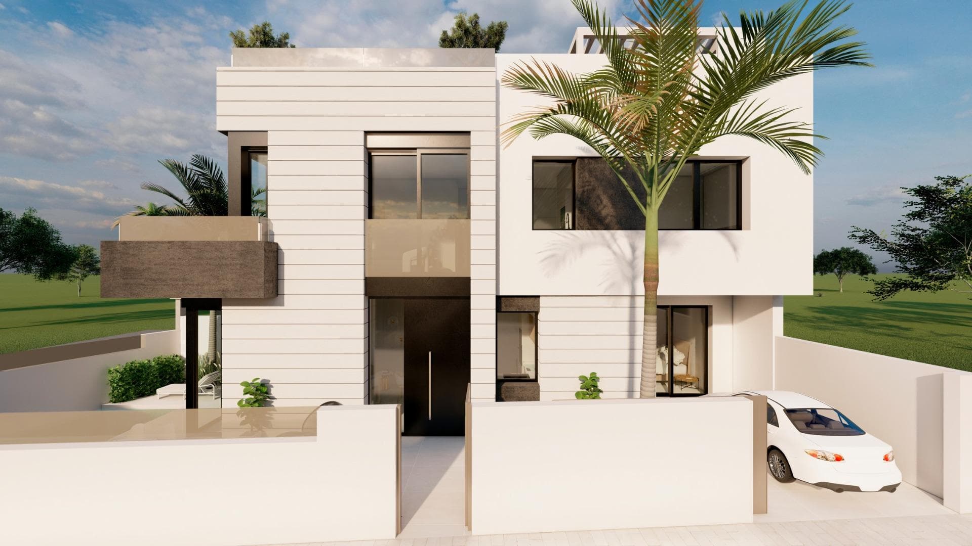 Exclusive New Build Bungalows with Private Pool in Pilar de la HoradadaModern Living in a Prime Costa Blanca LocationDiscover an exclusive new development of only two premium bungalows located in the heart of Pilar de la Horadada, a charming coastal town in the Costa Blanca known for its fine sandy beaches, peaceful ambiance and Mediterranean lifestyle. The residential complex is situated just 2.5 km from the beach and within walking distance of supermarkets, shops, restaurants and essential daily services. With excellent road connections and Alicante Airport only 45 km away, this location offers the perfect balance between tranquility, comfort and accessibility.Two Unique Homes Designed for ComfortThe project features two elegant 2 bedroom, 2 bathroom homes, designed with high quality finishes and modern layouts. One of the bathrooms is ensuite, providing additional privacy and convenience. Each property offers its own distinctive outdoor living experience to match different lifestyle preferences.Ground Floor Bungalow with Spacious Garden and Private PoolThe ground floor unit includes a generous 75 m2 garden ideal for outdoor dining, sunbathing and leisure. A private pool is included, along with private parking inside the plot. Large windows and open spaces create a bright and welcoming atmosphere throughout the home.Penthouse Bungalow with Private Solarium and PoolThe upper floor residence offers a fenced parking space on the ground level and access via an exterior staircase. It boasts a spacious terrace and a private rooftop solarium with its own swimming pool, creating an exclusive retreat for enjoying the Mediterranean climate and open views.Lifestyle in Pilar de la HoradadaThis coastal municipality is known for its calm and relaxed atmosphere, beautiful beaches such as Mil Palmeras and a wide range of outdoor activities. Snorkelling, diving, coastal walks and cycling are part of the everyday lifestyle enjoyed by residents and visitors alike. Nature lovers will appreciate the proximity to the San Pedro Salt Lakes, located approximately 12 km away, offering scenic landscapes and wildlife.Distances to Key Points of InterestBeach: 2.5 kmSan Pedro Salt Lakes: 12 kmLo Romero Golf: 6 kmAlicante Airport: 45 kmMurcia Airport: 40 kmTorrevieja: 20 kmSecure Your Exclusive Home TodayTake the opportunity to own a unique property with exceptional outdoor spaces in one of the most desirable areas of the Costa Blanca. Contact us today to arrange a visit and reserve your new home in Pilar de la Horadada.