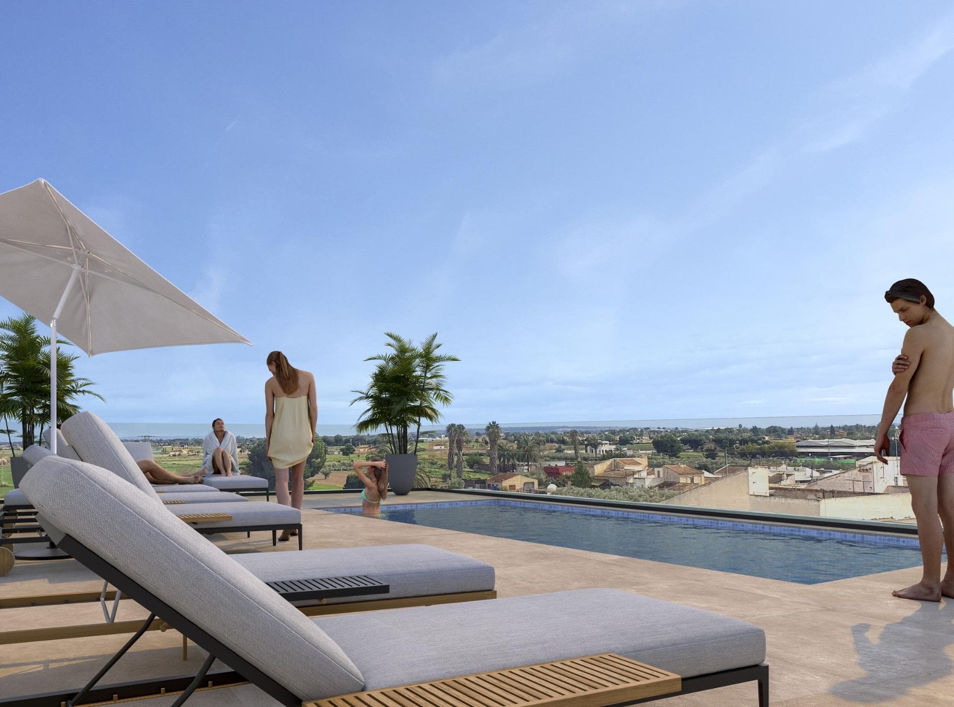 New Build Apartments for Sale in Catral Alicante with Rooftop PoolModern Living in the Center of CatralDiscover this new build residential building located in the heart of Catral, a charming town in the Vega Baja region of the Costa Blanca. The development consists of 9 modern apartments with 1, 2 or 3 bedrooms distributed over ground floor plus two upper levels, offering an excellent opportunity for both permanent living and investment.The building is perfectly located in the town center, allowing residents to enjoy daily life with supermarkets, cafes, restaurants, schools and essential services all within walking distance. Catral is known for its relaxed Mediterranean atmosphere, traditional Spanish character and convenient connections to nearby coastal destinations.Apartments with Contemporary Design and Functional LayoutsEach apartment has been designed to provide comfortable living spaces with modern finishes and practical layouts. The homes are bright and well distributed, making them ideal for families, couples or buyers seeking a second home on the Costa Blanca.Residents will enjoy access to a communal rooftop area featuring a swimming pool and solarium. This elevated space offers a relaxing environment to sunbathe and enjoy open views while taking advantage of the excellent Mediterranean climate.The building also includes an elevator, ensuring easy access to all floors and providing convenience for residents of all ages.Quality Finishes and Modern FeaturesThese new build apartments are constructed with high quality materials and energy efficient installations to ensure comfort and durability.Armored entrance doorFully furnished kitchen equipped with BOSCH appliancesBathrooms with vanity units, mirrors, shower screens and underfloor heatingLED lighting package with recessed spotlightsElectric shuttersPre installation for ducted air conditioningEnergy efficiency rating AMost units include an assigned parking space and some apartments also benefit from a private storage room.Excellent Location in the Vega Baja RegionCatral enjoys a strategic position in the southern part of Alicante province, offering easy access to beaches, golf courses and major transport connections.Guardamar del Segura beaches 15 kmLa Finca Golf 14 kmVistabella Golf 14 kmElche 20 kmAlicante Elche Airport 25 kmThis convenient location allows residents to enjoy peaceful village living while remaining close to the coast and major urban centers.Reserve Your New Apartment in CatralThese modern new build apartments offer quality construction, energy efficiency and a central location at a highly competitive price. Contact us today to arrange a viewing and secure your new home in Catral before the remaining units are sold.