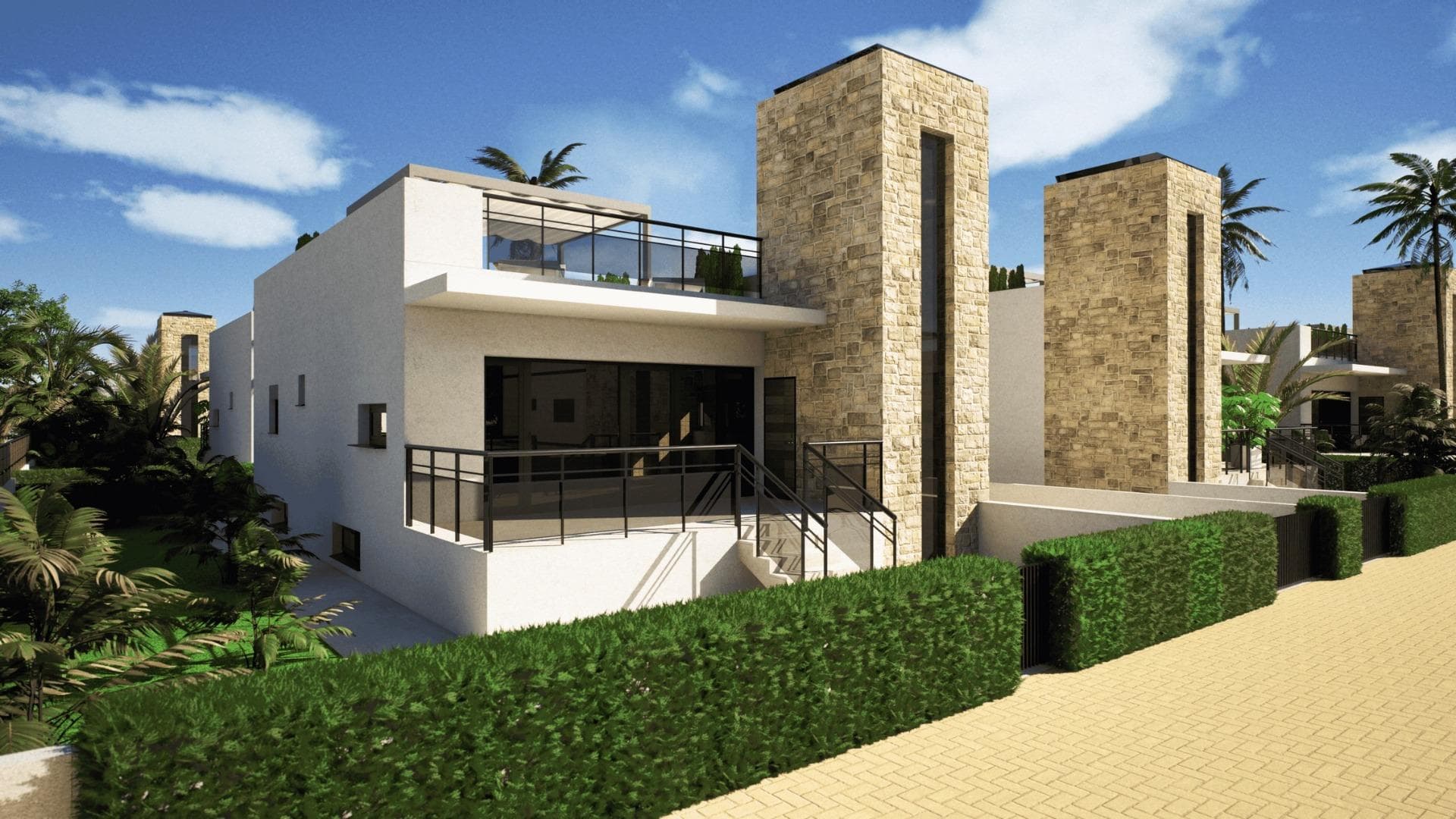 New Build Villas in Camposol Golf (Mazarron-Murcia) with Private Solarium and BasementExclusive Residential Villas at Camposol GolfDiscover this private residential complex of 69 independent villas located in a plot frontline to Camposol Golf in Mazarron, Murcia. Designed around a large central green oasis with a communal swimming pool and landscaped gardens, this development offers a peaceful and secure environment ideal for enjoying the Mediterranean lifestyle.The location combines tranquility with convenience, as the nearby village of El Saladillo provides daily services, shops and local amenities within a short distance. The beautiful beaches of Puerto de Mazarron are just 14 km away, making this an excellent option for both permanent living and holiday homes.Modern Single Level Villas with Flexible LayoutsThe development offers a selection of modern villas built on one level, available in two or three bedroom configurations. All homes include two bathrooms, one of them en suite, designed with functionality and comfort in mind.Each villa is set on a private plot starting from 300 m2, providing outdoor space for relaxation and entertainment. The properties also feature a private solarium, offering additional outdoor living space with open views of the surrounding golf course and landscape.Basement and Customization PotentialA key feature of these villas is the inclusion of a spacious basement, allowing owners to customize the space according to their needs. This area can be adapted into a gym, storage room, home cinema or additional living space, offering great flexibility and added value.The villas are designed with interior stairs connecting all levels, ensuring easy access between the basement, main living area and rooftop solarium.Quality Features and Comfortable LivingThese new build homes are delivered with high quality finishes and modern features. The kitchens come fully furnished and equipped with appliances, while the bathrooms are completed with shower screens and fittings.Additional features include pre installation for air conditioning, built in wardrobes, electric shutters and a full LED lighting package, ensuring comfort and convenience from day one.Prime Location in Mazarron Near Golf and CoastCamposol is a well established residential area known for its golf course, relaxed atmosphere and international community. Mazarron offers a wide range of services, restaurants and leisure options, while the nearby coast is famous for its sandy beaches and crystal clear waters.Key distances include Camposol Golf on your doorstep, El Saladillo village 2 km, Puerto de Mazarron beaches 14 km, Mazarron town center 10 km, Murcia Corvera Airport 35 km and Cartagena city 40 km.Ideal Investment and Lifestyle Opportunity in MurciaThis development offers an excellent opportunity to own a modern villa in a golf front location with great potential for customization and strong rental appeal.Contact us today to receive more information or to arrange a viewing and secure your new villa in Camposol-Mazarron.