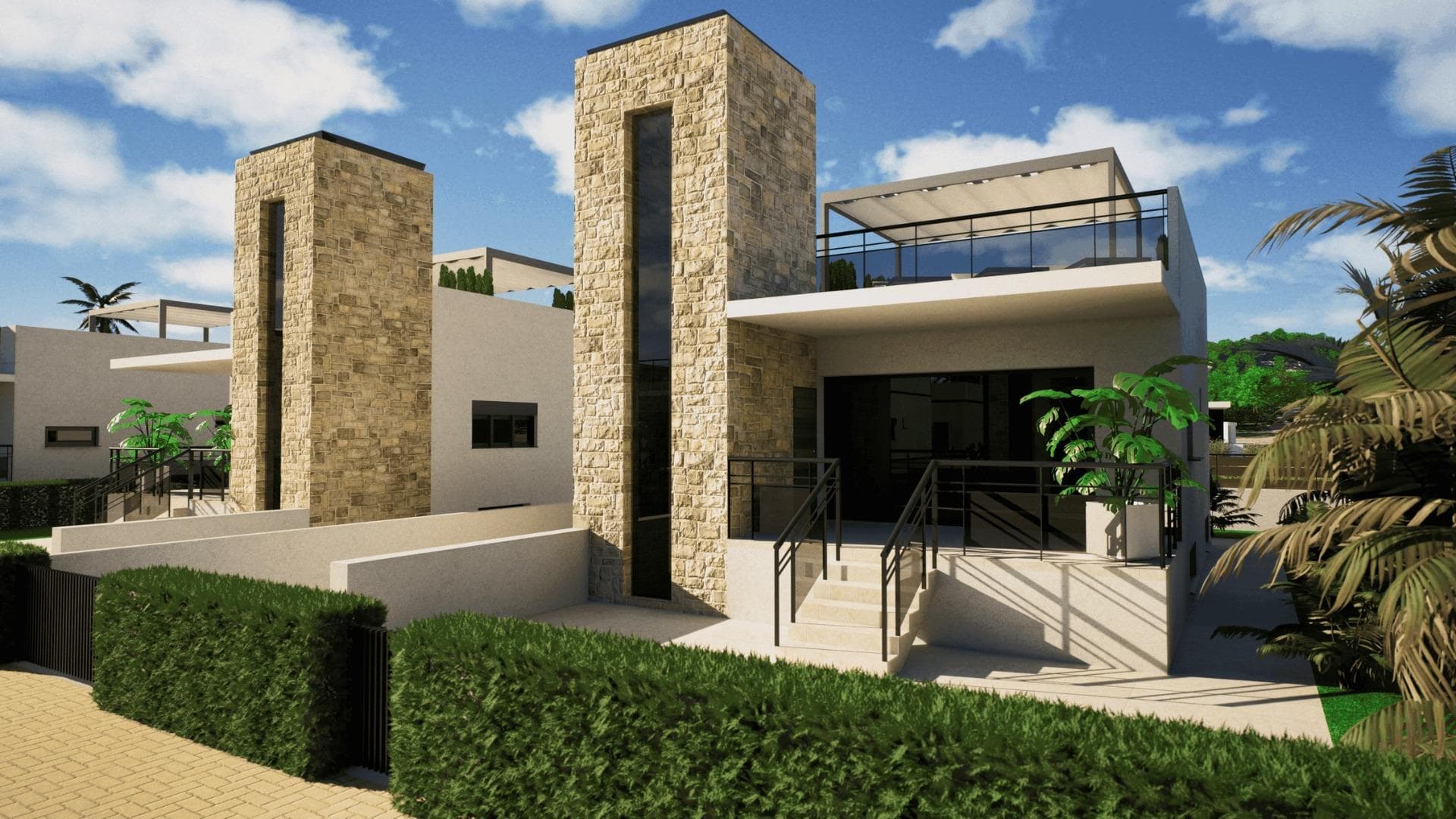 New Build Villas in Camposol Golf (Mazarron-Murcia) with Private Solarium and BasementExclusive Residential Villas at Camposol GolfDiscover this private residential complex of 69 independent villas located in a plot frontline to Camposol Golf in Mazarron, Murcia. Designed around a large central green oasis with a communal swimming pool and landscaped gardens, this development offers a peaceful and secure environment ideal for enjoying the Mediterranean lifestyle.The location combines tranquility with convenience, as the nearby village of El Saladillo provides daily services, shops and local amenities within a short distance. The beautiful beaches of Puerto de Mazarron are just 14 km away, making this an excellent option for both permanent living and holiday homes.Modern Single Level Villas with Flexible LayoutsThe development offers a selection of modern villas built on one level, available in two or three bedroom configurations. All homes include two bathrooms, one of them en suite, designed with functionality and comfort in mind.Each villa is set on a private plot starting from 300 m2, providing outdoor space for relaxation and entertainment. The properties also feature a private solarium, offering additional outdoor living space with open views of the surrounding golf course and landscape.Basement and Customization PotentialA key feature of these villas is the inclusion of a spacious basement, allowing owners to customize the space according to their needs. This area can be adapted into a gym, storage room, home cinema or additional living space, offering great flexibility and added value.The villas are designed with interior stairs connecting all levels, ensuring easy access between the basement, main living area and rooftop solarium.Quality Features and Comfortable LivingThese new build homes are delivered with high quality finishes and modern features. The kitchens come fully furnished and equipped with appliances, while the bathrooms are completed with shower screens and fittings.Additional features include pre installation for air conditioning, built in wardrobes, electric shutters and a full LED lighting package, ensuring comfort and convenience from day one.Prime Location in Mazarron Near Golf and CoastCamposol is a well established residential area known for its golf course, relaxed atmosphere and international community. Mazarron offers a wide range of services, restaurants and leisure options, while the nearby coast is famous for its sandy beaches and crystal clear waters.Key distances include Camposol Golf on your doorstep, El Saladillo village 2 km, Puerto de Mazarron beaches 14 km, Mazarron town center 10 km, Murcia Corvera Airport 35 km and Cartagena city 40 km.Ideal Investment and Lifestyle Opportunity in MurciaThis development offers an excellent opportunity to own a modern villa in a golf front location with great potential for customization and strong rental appeal.Contact us today to receive more information or to arrange a viewing and secure your new villa in Camposol-Mazarron.