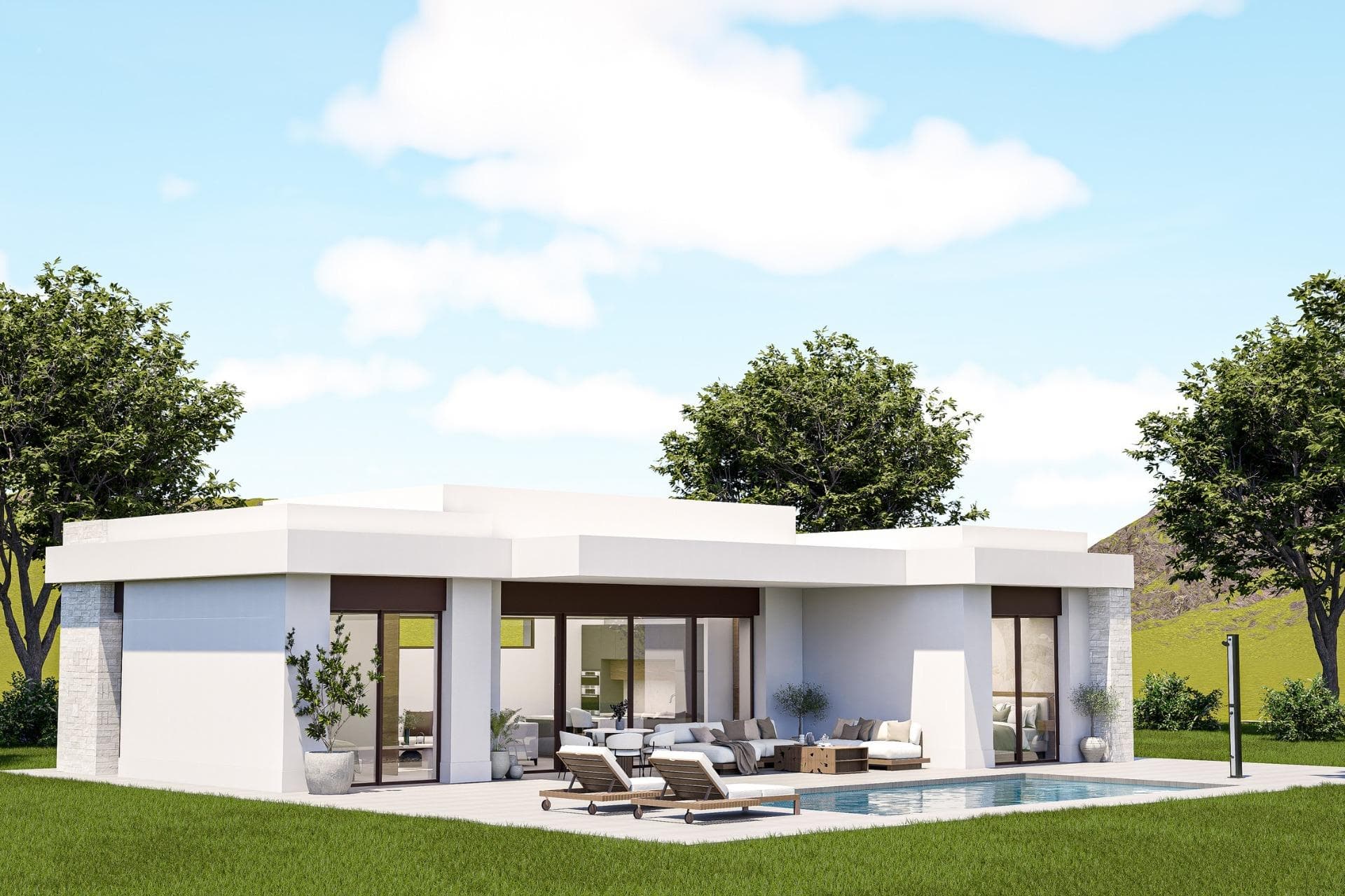 Custom Built New Villas in Pinoso (Alicante): Spacious Homes in Natural SurroundingsNew Build Villas Tailored to Your Lifestyle in PinosoDiscover a unique opportunity to build your dream home in the peaceful surroundings of Pinoso, located in the inland area of Alicante on the Costa Blanca. These modern independent villas are designed under a self build concept, allowing buyers to choose from different models, layouts and plots to create a fully personalized home.Pinoso is a charming Spanish town known for its vineyards, traditional culture and relaxed lifestyle. The area offers a perfect balance between nature and everyday convenience, with local shops, restaurants and services available nearby. It is an ideal destination for those seeking tranquility while remaining connected to larger towns and the coast.Flexible Villa Designs with Modern ArchitectureBuyers can choose between a variety of villa models offering 2 or 3 bedrooms and 2 or 3 bathrooms, with options for single or two storey layouts. Built areas range from approximately 100 m2 to 260 m2, adapting to different lifestyle needs.Each villa is set on spacious plots, particularly in rustic locations where plots start from 10.000 m2, providing privacy and open views of the surrounding countryside.High Quality Features and Energy Efficient LivingAll villas are built with high quality materials and include a private 8 by 4 meter swimming pool, fully equipped kitchen with appliances and complete air conditioning system with airzone technology.The homes also feature aerothermal systems for hot water, fully fitted bathrooms with mirrors and shower screens, and an A energy rating for maximum efficiency.For rustic plots, the properties include 24 photovoltaic solar panels, water purification systems where necessary and sustainable wastewater solutions. Urban plots benefit from connection to mains water and sewage systems.Outdoor areas are carefully finished with paved terraces, pool areas and a perimeter walkway, while plots include 3.000 m2 fencing, motorized vehicle access and landscaped surroundings.Custom Plot Selection and Self Build ProcessSeveral plots are available in different locations around Pinoso, each with its own price (for this advert, a plot with a cost of 55.000 eur has been considered, if chosen a different plot price, the final price will be recalculated accordingly). The construction is carried out under a self build system, where payments are made in stages as the project progresses.The estimated delivery time is approximately 10 months from the granting of the building license.Excellent Location with Good ConnectivityPinoso offers a strategic inland location with easy access to key destinations. Alicante Airport is approximately 60 km away, while the beaches of the Costa Blanca can be reached in around 65 km. Golf courses are located within a 40 to 50 km radius, and the cities of Elche and Alicante are both within comfortable driving distance.Ideal Investment or Permanent ResidenceThese custom built villas provide an excellent opportunity to create a bespoke home in a peaceful and natural environment, with modern comforts and strong investment potential.Contact us today for more information and start designing your new villa in Pinoso.
