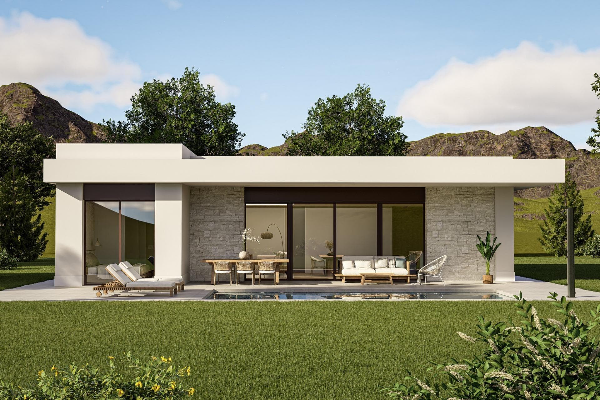Custom Built New Villas in Pinoso (Alicante): Spacious Homes in Natural SurroundingsNew Build Villas Tailored to Your Lifestyle in PinosoDiscover a unique opportunity to build your dream home in the peaceful surroundings of Pinoso, located in the inland area of Alicante on the Costa Blanca. These modern independent villas are designed under a self build concept, allowing buyers to choose from different models, layouts and plots to create a fully personalized home.Pinoso is a charming Spanish town known for its vineyards, traditional culture and relaxed lifestyle. The area offers a perfect balance between nature and everyday convenience, with local shops, restaurants and services available nearby. It is an ideal destination for those seeking tranquility while remaining connected to larger towns and the coast.Flexible Villa Designs with Modern ArchitectureBuyers can choose between a variety of villa models offering 2 or 3 bedrooms and 2 or 3 bathrooms, with options for single or two storey layouts. Built areas range from approximately 100 m2 to 260 m2, adapting to different lifestyle needs.Each villa is set on spacious plots, particularly in rustic locations where plots start from 10.000 m2, providing privacy and open views of the surrounding countryside.High Quality Features and Energy Efficient LivingAll villas are built with high quality materials and include a private 8 by 4 meter swimming pool, fully equipped kitchen with appliances and complete air conditioning system with airzone technology.The homes also feature aerothermal systems for hot water, fully fitted bathrooms with mirrors and shower screens, and an A energy rating for maximum efficiency.For rustic plots, the properties include 24 photovoltaic solar panels, water purification systems where necessary and sustainable wastewater solutions. Urban plots benefit from connection to mains water and sewage systems.Outdoor areas are carefully finished with paved terraces, pool areas and a perimeter walkway, while plots include 3.000 m2 fencing, motorized vehicle access and landscaped surroundings.Custom Plot Selection and Self Build ProcessSeveral plots are available in different locations around Pinoso, each with its own price (for this advert, a plot with a cost of 55.000 eur has been considered, if chosen a different plot price, the final price will be recalculated accordingly). The construction is carried out under a self build system, where payments are made in stages as the project progresses.The estimated delivery time is approximately 10 months from the granting of the building license.Excellent Location with Good ConnectivityPinoso offers a strategic inland location with easy access to key destinations. Alicante Airport is approximately 60 km away, while the beaches of the Costa Blanca can be reached in around 65 km. Golf courses are located within a 40 to 50 km radius, and the cities of Elche and Alicante are both within comfortable driving distance.Ideal Investment or Permanent ResidenceThese custom built villas provide an excellent opportunity to create a bespoke home in a peaceful and natural environment, with modern comforts and strong investment potential.Contact us today for more information and start designing your new villa in Pinoso.