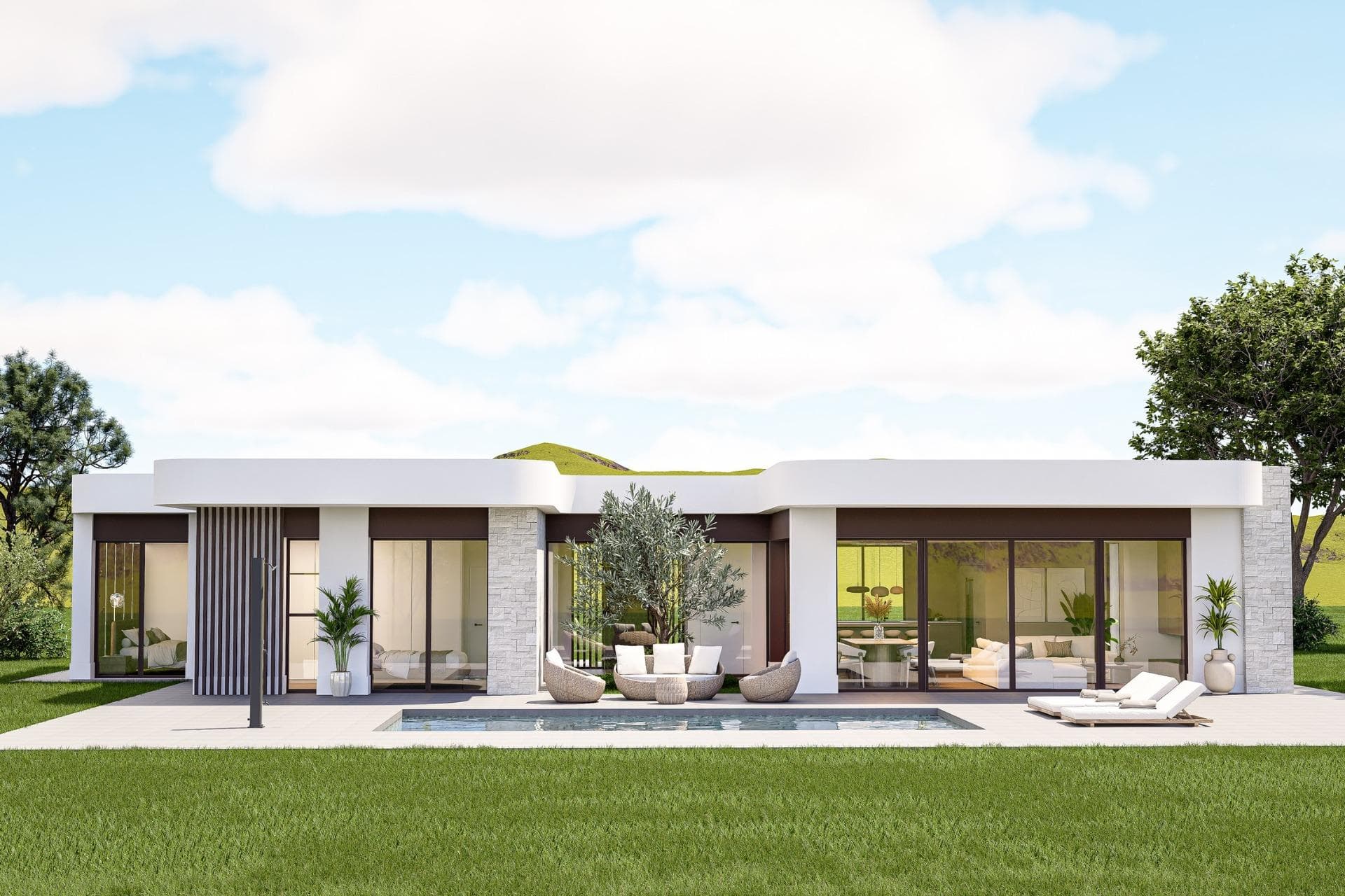 Custom Built New Villas in Pinoso (Alicante): Spacious Homes in Natural SurroundingsNew Build Villas Tailored to Your Lifestyle in PinosoDiscover a unique opportunity to build your dream home in the peaceful surroundings of Pinoso, located in the inland area of Alicante on the Costa Blanca. These modern independent villas are designed under a self build concept, allowing buyers to choose from different models, layouts and plots to create a fully personalized home.Pinoso is a charming Spanish town known for its vineyards, traditional culture and relaxed lifestyle. The area offers a perfect balance between nature and everyday convenience, with local shops, restaurants and services available nearby. It is an ideal destination for those seeking tranquility while remaining connected to larger towns and the coast.Flexible Villa Designs with Modern ArchitectureBuyers can choose between a variety of villa models offering 2 or 3 bedrooms and 2 or 3 bathrooms, with options for single or two storey layouts. Built areas range from approximately 100 m2 to 260 m2, adapting to different lifestyle needs.Each villa is set on spacious plots, particularly in rustic locations where plots start from 10.000 m2, providing privacy and open views of the surrounding countryside.High Quality Features and Energy Efficient LivingAll villas are built with high quality materials and include a private 8 by 4 meter swimming pool, fully equipped kitchen with appliances and complete air conditioning system with airzone technology.The homes also feature aerothermal systems for hot water, fully fitted bathrooms with mirrors and shower screens, and an A energy rating for maximum efficiency.For rustic plots, the properties include 24 photovoltaic solar panels, water purification systems where necessary and sustainable wastewater solutions. Urban plots benefit from connection to mains water and sewage systems.Outdoor areas are carefully finished with paved terraces, pool areas and a perimeter walkway, while plots include 3.000 m2 fencing, motorized vehicle access and landscaped surroundings.Custom Plot Selection and Self Build ProcessSeveral plots are available in different locations around Pinoso, each with its own price (for this advert, a plot with a cost of 55.000 eur has been considered, if chosen a different plot price, the final price will be recalculated accordingly). The construction is carried out under a self build system, where payments are made in stages as the project progresses.The estimated delivery time is approximately 10 months from the granting of the building license.Excellent Location with Good ConnectivityPinoso offers a strategic inland location with easy access to key destinations. Alicante Airport is approximately 60 km away, while the beaches of the Costa Blanca can be reached in around 65 km. Golf courses are located within a 40 to 50 km radius, and the cities of Elche and Alicante are both within comfortable driving distance.Ideal Investment or Permanent ResidenceThese custom built villas provide an excellent opportunity to create a bespoke home in a peaceful and natural environment, with modern comforts and strong investment potential.Contact us today for more information and start designing your new villa in Pinoso.