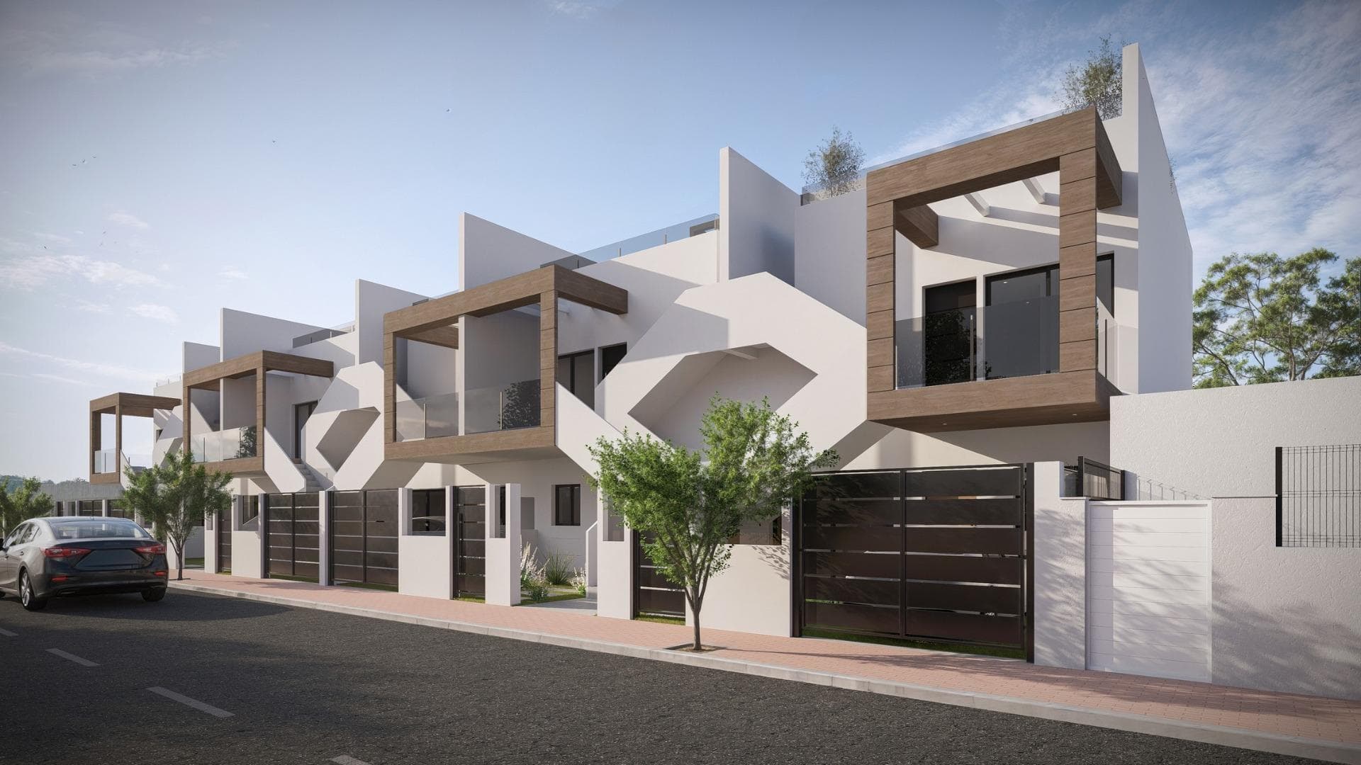 New Build Bungalows in San Pedro del Pinatar Modern Living Near the BeachContemporary Coastal Homes in El Salero San Pedro del PinatarDiscover these stylish 12 new build bungalows located in El Salero, a charming residential area of San Pedro del Pinatar on the Costa Calida. This sought after location offers the perfect balance between coastal living and everyday convenience, with supermarkets, restaurants, cafes and essential services all within walking distance.San Pedro del Pinatar is well known for its natural mud baths, salt flats and relaxed Mediterranean lifestyle. With a welcoming community and a mild climate all year round, it is an ideal destination for both permanent living and holiday homes.Prime Location Close to the Mar Menor and Mediterranean SeaThese properties are ideally located just 2 km from the beaches of Villa Nanitos on the Mar Menor and El Mojon on the Mediterranean Sea, both easily reachable within a 20 minute walk. The area is perfect for water sports enthusiasts, with nearby marinas, sailing clubs and coastal promenades.Modern Design and Functional LayoutsThe development offers modern bungalows with 2 bedrooms and 2 bathrooms, designed with open plan kitchens and bright living spaces that maximize natural light.Ground floor units feature spacious private terraces with the option to add a private swimming pool at an additional cost. Top floor properties include a private rooftop solarium with a swimming pool already included, providing the perfect space to relax and enjoy the Mediterranean sun.Each property also includes a private parking space.High Quality Finishes and Energy EfficiencyThese homes are built with high quality materials and modern specifications to ensure comfort and efficiency. Features include pre installation for ducted air conditioning, aerothermal system for hot water and electric shutters.Bathrooms come fully equipped with vanity units, mirrors, shower screens and underfloor heating. A complete LED lighting package is included both indoors and outdoors, enhancing the overall ambiance of the property.Excellent Connectivity and Nearby AmenitiesSan Pedro del Pinatar offers excellent connections to key destinations. The Dos Mares shopping center is approximately 4 km away, while Murcia International Airport is around 35 km. Alicante Airport can be reached in approximately 75 km.Several golf courses and marinas are located within a short drive, making this an ideal location for leisure and recreation.Ideal Property for Investment or Year Round LivingThese new build bungalows combine modern design, a prime coastal location and high quality finishes, making them an excellent choice for investment, holiday use or permanent residence.Contact us today to receive more information or to arrange a viewing and secure your new home in San Pedro del Pinatar.