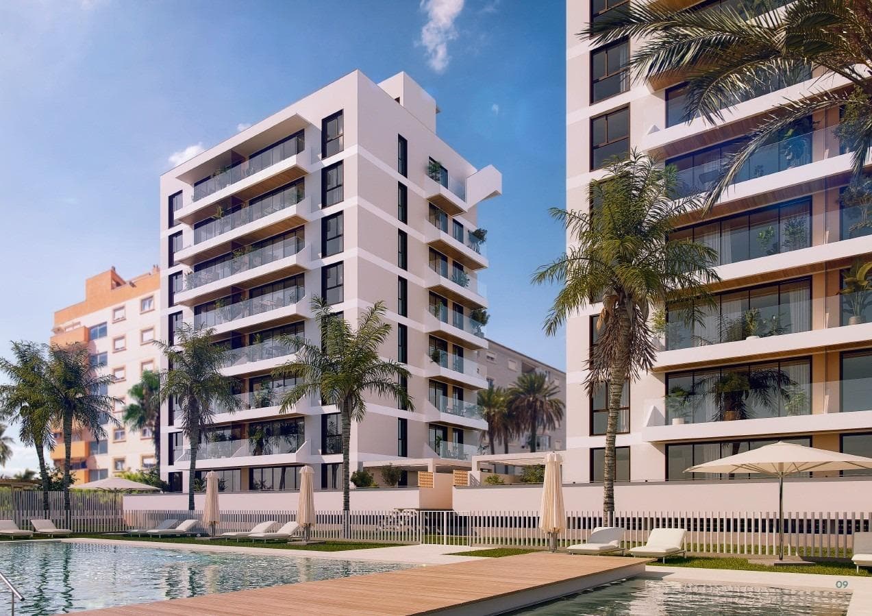 Modern New Build Apartments Near the Beach and Marina in Guardamar del SeguraExclusive Residential Development in a Prime Coastal LocationDiscover this exclusive new development in Guardamar del Segura, one of the most attractive coastal towns on the Costa Blanca. The project consists of two elegant buildings with 31 homes each, all with 2 bedrooms and 2 baths (one of them ensuite) designed in a modern Mediterranean style that blends contemporary architecture with the natural surroundings.Located near Avenida del Puerto, the residential complex is just 1.6 km from the beach and approximately 2 km from the marina and town center, offering the perfect balance between tranquility, nature and easy access to all essential services.Stylish Homes Designed for Comfort and LightThese high quality apartments are designed to maximize natural light and space, creating bright and welcoming interiors. The homes feature modern layouts ideal for both permanent living and holiday use.Each property includes a fully fitted kitchen with appliances, ducted air conditioning already installed, and an energy efficient aerothermal system for hot water. Optional parking spaces, either underground or surface, and storage rooms are also available.Outstanding Communal Areas for a Healthy LifestyleThe development offers a wide range of premium communal facilities designed for relaxation, wellbeing and social living. Residents can enjoy a large swimming pool for adults and children surrounded by landscaped gardens, as well as a spa area with sauna and gym.Additional features include coworking spaces, a social club, children play areas, yoga and relaxation zones, and bio healthy outdoor spaces. The community is fully gated with video surveillance, ensuring privacy and security at all times.Guardamar del Segura A Unique Natural EnvironmentGuardamar del Segura is known for its exceptional natural setting, located at the mouth of the Segura River. The area combines over 12 km of fine sandy beaches with protected dunes, pine forests and green parks. This unique landscape offers a peaceful environment while still providing a full range of amenities, restaurants and leisure options.Excellent Connections and DistancesBeach 1.6 kmGuardamar Marina 2 kmLa Marquesa Golf 9 kmTorrevieja 15 kmAlicante Airport 32 kmYour Ideal Home on the Costa BlancaThis residential development is perfect for those seeking a modern home close to the sea, surrounded by nature and with excellent facilities. Contact us today to receive more information or arrange a visit and secure your new property in Guardamar del Segura.
