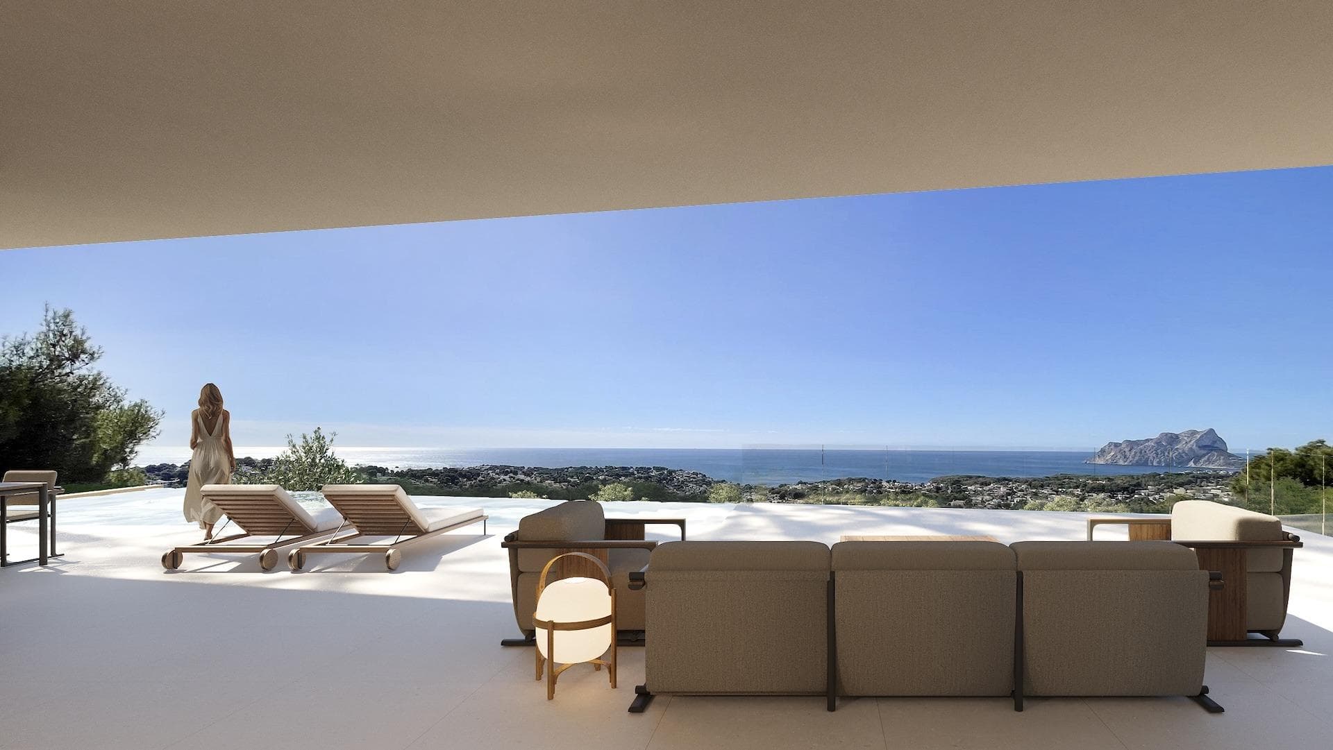 Luxury Contemporary Villa with Panoramic Sea Views in Montemar, BenissaExclusive New Build Villa in Benissa CostaLocated in the prestigious residential area of Montemar, in the sought after San Jaime area of Benissa, this exceptional new build villa combines contemporary architecture, Mediterranean elegance and spectacular sea views. Positioned on an elevated plot with panoramic vistas stretching from Moraira to Calpe, the property offers privacy, tranquility and a seamless connection with the surrounding landscape.Benissa Costa is one of the most desirable locations on the Costa Blanca North, known for its beautiful coves, natural scenery, luxury villas and relaxed Mediterranean lifestyle. The area enjoys excellent access to nearby coastal towns, fine dining restaurants, golf courses and marinas, making it ideal for permanent living or a luxury holiday home.Architectural Design Integrated with NatureThis impressive residence has been designed across four levels connected by both stairs and a private lift, perfectly adapting to the natural slope of the plot. The architecture combines clean lines, natural stone, wood finishes and large glass surfaces to create bright interiors filled with natural light and uninterrupted sea views.The main living floor features an elegant open plan design with spacious living and dining areas connected to a fully equipped modern kitchen. Floor to ceiling windows create a seamless transition to the outdoor terraces and infinity style swimming pool, allowing indoor and outdoor living to merge naturally.A central interior patio brings additional light and greenery into the home, creating a calm and sophisticated atmosphere throughout the property.Spacious Bedrooms and Private Guest AreaThe villa offers four spacious bedrooms with ensuite bathrooms distributed across different levels for maximum comfort and privacy.The guest level includes two elegant bedrooms with direct access to a private terrace overlooking the Mediterranean Sea. The upper floor hosts two exclusive suites with private terraces and spectacular panoramic views.The lower level includes a large garage for two vehicles, technical areas and additional storage space, all discreetly integrated into the architectural design.Premium Features and High End FinishesThis luxury villa is equipped with premium specifications and advanced technology for maximum comfort and energy efficiency:Fully equipped designer kitchenUnderfloor heating with aerothermal systemFully installed air conditioningHome automation system for lighting and climate controlAlarm system and video intercomExcellent Location on the Costa BlancaMoraira center and beaches: 2 kmCalpe: 10 kmIfach Golf Club: 3 kmMoraira Marina: 6 kmAlicante Airport: 90 kmValencia Airport: 120 kmLa Fustera Beach: 4 kmYour Mediterranean Dream Home AwaitsThis contemporary villa in Benissa offers an exceptional lifestyle defined by luxury, privacy and breathtaking sea views. Contact us today for more information or to arrange a private viewing of this unique property on the Costa Blanca.