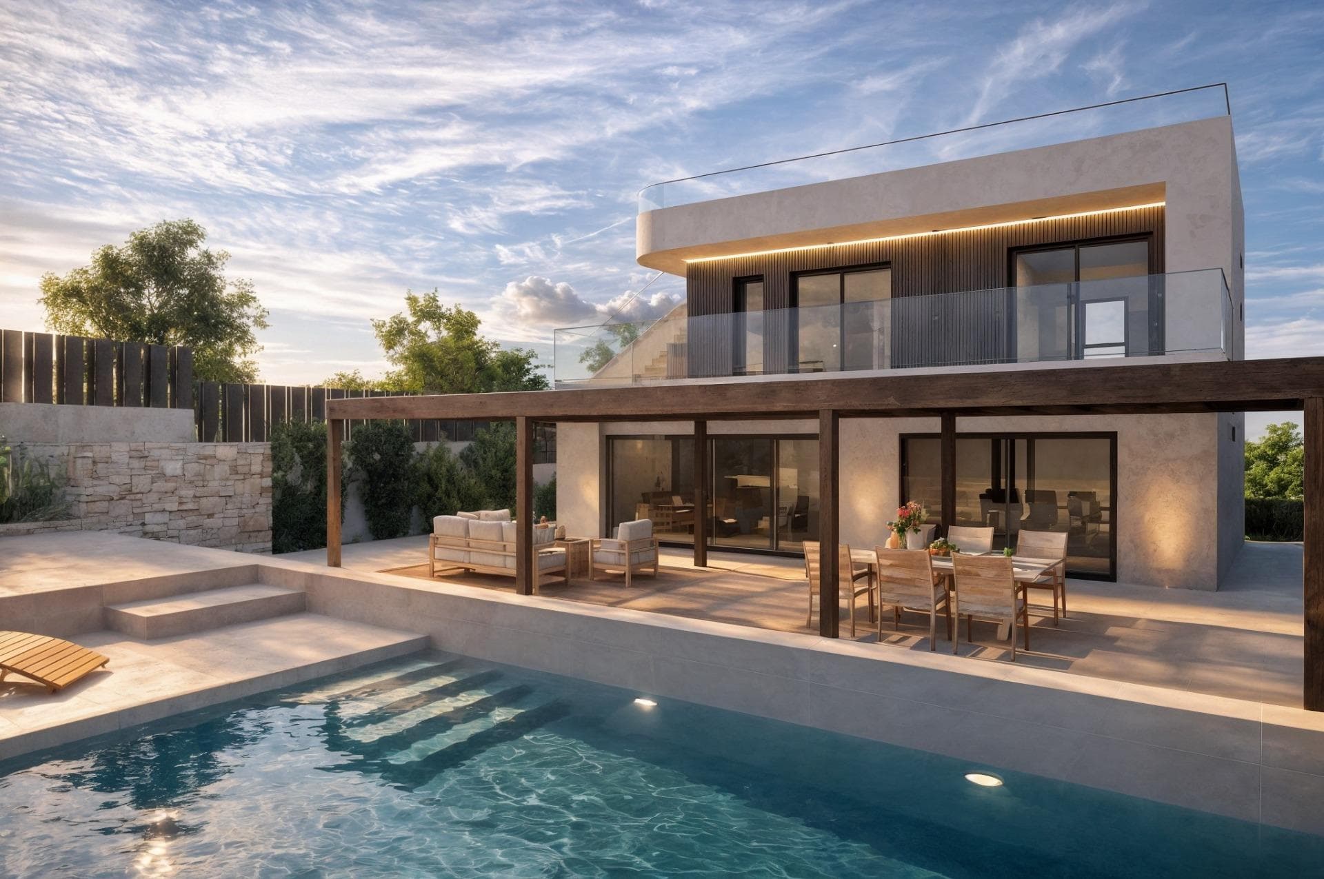 Exclusive Frontline Luxury Villas in Cala Flores, Cabo de PalosDiscover an extraordinary opportunity to own one of only two exclusive new build villas located frontline to the Mediterranean Sea in the prestigious residential area of Cala Flores, Cabo de Palos. These architect designed homes combine contemporary elegance, premium finishes and spectacular sea views in one of the most desirable coastal locations on the Costa Cálida.Situated in a peaceful and private residential enclave, these luxury villas offer direct access to the Mediterranean lifestyle while remaining close to beaches, marinas, golf courses and all essential services. Cabo de Palos is renowned for its charming fishing port, famous lighthouse, crystal clear waters and world class marine reserve, making it a highly sought after destination for luxury property buyers.Contemporary Architecture with Panoramic Sea ViewsEach villa offers approximately 280 m2 of living space distributed over two main levels plus a spacious basement, all connected by a private lift. Designed with southeast orientation, the interiors are flooded with natural light throughout the day.The homes feature:3 spacious bedrooms with the option to create a fourth bedroom in the basement3 elegant bathrooms plus 2 guest toiletsOpen plan living and dining areasDesigner kitchen fully equipped with premium appliancesLarge terraces and outdoor entertainment spacesPrivate 75 m2 rooftop solarium with breathtaking Mediterranean viewsThe impressive 120 m2 basement includes a complete bathroom and natural light through an English patio, offering endless possibilities for a gym, spa, cinema room, wine cellar, office or guest suite.Luxury Outdoor Living and Private PoolThe outdoor areas have been designed to create a true Mediterranean oasis. Each villa sits on a generous private plot with landscaped gardens and multiple relaxation areas.The private swimming pool includes:Saltwater chlorination systemIntegrated jacuzziWaterfall featureSunken chill out area with submerged loungersThe property also benefits from underground parking with space for several vehicles, providing both convenience and security.Premium Specifications and Smart ComfortEvery detail has been carefully selected to guarantee luxury, comfort and modern functionality.High quality features include:Private lift connecting all floorsFully installed air conditioningLED lighting package throughoutDesigner bathrooms with premium fittingsHigh end kitchen appliancesLarge format windows maximising sea viewsEnergy efficient construction materialsThese villas perfectly combine sophisticated architecture with practical modern living.Prime Location in Cabo de PalosCala Flores is one of the most exclusive residential areas in Cabo de Palos, offering tranquillity, privacy and immediate access to the coast.Key distances include:Mediterranean beach: 0.2 kmCabo de Palos Marina: 2 kmLa Manga Club Golf Resort: 12 kmCalblanque Natural Park: 10 kmMar Menor beaches: 6 kmCartagena city centre: 30 kmMurcia International Airport: 50 kmAlicante Airport: 115 kmThis exceptional frontline villa project represents a unique investment and lifestyle opportunity on the Costa Cálida. Contact us today for more information or to arrange your private viewing of these spectacular sea view homes in Cala Flores, Cabo de Palos.