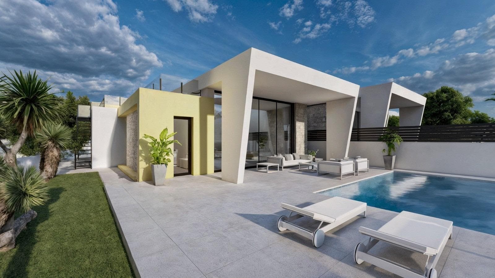 New-Build One-Story Villas with Private Pool in TorreviejaModern Villas in the Exclusive Los Balcones AreaDiscover these stunning new-build villas, perfectly located in the Los Balcones urbanization of Torrevieja. Designed for comfort and elegance, these single-story homes offer spacious interiors, high-quality finishes, and a private pool, making them the perfect choice for those seeking a modern Mediterranean lifestyle.Situated in a quiet and well-connected area, these villas are surrounded by a wide range of services, including restaurants, bars, shopping centers, and healthcare facilities, ensuring convenience and a high quality of life.Spacious and Functional DesignEach of the 8 independent villas is built on a generous 400m²+ plot, providing ample outdoor space. The homes feature:3 spacious bedrooms and 2 fully equipped bathrooms.A large open-plan living and dining area, designed for natural light and comfort.A modern open kitchen, seamlessly integrated into the living space.Private swimming pool, perfect for cooling off and entertaining.Parking space for two cars on the plot.Private solarium with open views, ideal for sunbathing and relaxation.Optional basement available for additional living or storage space (at an extra cost).High-Quality Features and FinishesBuilt with premium materials and designed for a luxurious lifestyle, these villas include:Underfloor heating in bathrooms, ensuring comfort year-round.Lighting package included, enhancing ambiance and functionality.A range of customization options, allowing buyers to tailor finishes to their preferences.Prime Location Near Beaches and ServicesLos Balcones is a highly sought-after residential area of Torrevieja, known for its peaceful environment while being close to essential amenities. These villas enjoy excellent connectivity to key locations:Beaches of Torrevieja – Just 3 km away.Alicante International Airport – 40 km (approx. 35-minute drive).Shopping Centers (La Zenia Boulevard, Habaneras) – 10-15 minutes by car.Golf Courses (Villamartín, Las Ramblas, Campoamor) – 15-20 minutes by car.Torrevieja City Center – 3 km.An Excellent Investment and Dream HomeWith their prime location, modern design, and premium finishes, these villas offer an incredible opportunity for investment, vacation, or permanent residence on the Costa Blanca.Contact us today for more information or to schedule a viewing!