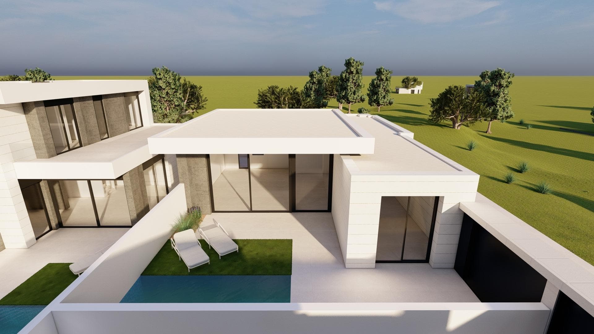 Modern New Build Villas in Pilar de la Horadada Close to the BeachExclusive Collection of Detached Villas on the Costa BlancaDiscover this attractive new build development of just four independent villas in Pilar de la Horadada, one of the most desirable locations on the southern Costa Blanca. Designed to combine modern architecture, comfort, and functionality, these contemporary homes offer the perfect setting for permanent living, holiday escapes, or property investment in Spain.Located in a peaceful residential area on the outskirts of the town, the villas enjoy a privileged position within walking distance of the town centre and just 3 km from the beautiful Mediterranean beaches of Torre de la Horadada.Contemporary Homes Designed for Mediterranean LivingThe development offers a selection of detached villas distributed over one or two floors, allowing buyers to choose the layout that best suits their lifestyle.Each property features 3 spacious bedrooms and 2 fully equipped bathrooms, including a master ensuite bathroom. The bright open plan living and dining area seamlessly connects with a modern American style kitchen, creating a practical and welcoming space for everyday living and entertaining.The two storey villas also benefit from an additional guest toilet and a spacious first floor sun terrace, perfect for relaxing and enjoying the pleasant climate throughout the year.Private Outdoor SpacesEvery villa is set on a private plot designed to maximize outdoor enjoyment. The landscaped garden includes a private swimming pool and on plot parking area, providing privacy and convenience.The outdoor areas offer the ideal setting for family gatherings, al fresco dining, and making the most of the more than 300 days of sunshine that characterize the Costa Blanca.Quality Specifications and Modern FeaturesThese homes are built with quality materials and modern finishes to ensure comfort and energy efficiency.Included features:Fitted kitchen furnitureComplete bathrooms with vanity units, mirrors, and shower screensBuilt in wardrobesPre installation for ducted air conditioningPrivate swimming poolPrivate parking within the plotExcellent Location in Pilar de la HoradadaPilar de la Horadada is a traditional Spanish town that offers a wonderful combination of local charm and modern amenities. Residents enjoy a wide selection of shops, restaurants, supermarkets, banks, sports facilities, cycling routes, and walking trails. The vibrant Plaza de la Iglesia and Calle Mayor provide an authentic Mediterranean atmosphere throughout the year.Key distances:Torre de la Horadada Beach: 3 kmLo Romero Golf Course: 6 kmLas Higuericas Beach: 4 kmMarina Torre de la Horadada: 4 kmZenia Boulevard Shopping Centre: 15 kmMurcia Corvera Airport: 45 kmAlicante International Airport: 75 kmYour New Home on the Costa BlancaCombining modern design, private outdoor living, excellent construction quality, and a fantastic location close to the beach and all services, these exclusive villas represent an outstanding opportunity on the Costa Blanca South.Contact us today for more information and reserve your new villa in Pilar de la Horadada before this limited collection is sold out.