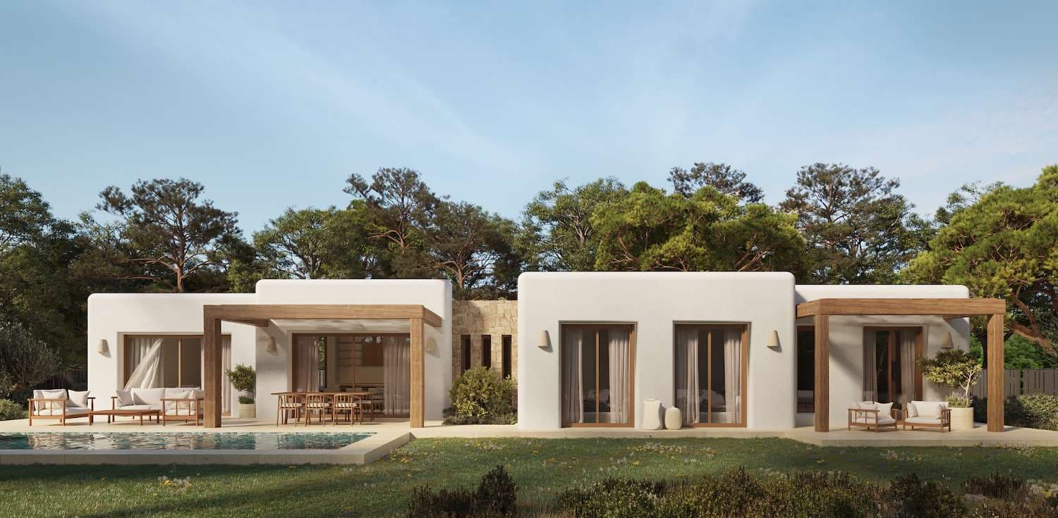 A MEDITERRANEAN RETREAT IN LA FUSTERALocated in the heart of the Northern Costa Blanca, in the exclusive area of La Fustera,Benissa Costa, Fanadix Residential is a collection of three single-family homes that blendthe charm of Ibizan style with the elegance and comfort of Mediterranean architecture.DESIGN & STYLEInspired by the bright and pristine aesthetics of Ibiza, these homes have been carefullydesigned to harmonize with their surroundings. Clean lines, cubic volumes, and naturalmaterials such as wood and stone combine to create warm and timeless spaces. The lushvegetation surrounding the plots enhances the sense of privacy and well-being, turningeach home into a tranquil oasis.COMFORT & QUALITYEach home is designed to offer an exceptional living experience. Open and functionalspaces maximize natural light, fostering a seamless connection between indoor andoutdoor areas. High-quality finishes and materials ensure a sophisticated and durableatmosphere, with meticulous attention to detail in every room.PRIVILEGED LOCATIONFanadix Residential enjoys a strategic location, just 10 minutes from Calpe, Moraira, andBenissa, providing access to all the services and amenities of the area. Additionally, LaFustera beach is just 1 kilometer away, offering immediate access to one of the mostbeautiful Mediterranean spots.AN EXCEPTIONAL NATURAL ENVIRONMENTSurrounded by nature and in a low-density area, this exclusive residential developmentoffers a serene and relaxed atmosphere. While the homes do not have sea views, eachplot is carefully designed to ensure privacy and allow residents to enjoy a lush, greenenvironment.THE PERFECT CHOICEIf you are looking for a home where architecture, design, and nature merge in perfectharmony, Fanadix Residential is the ideal choice. A contemporary retreat that captures theessence of the Mediterranean and offers an unparalleled quality of life.