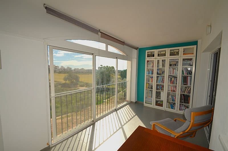 TWO BEDROOM ONE BATHROOM FRONT LINE GOLF APARTMENTThis first floor apartment is located on Phase 4 of this Jack Niklaus designed 18-hole golf Resort and is approximately a ten minute stroll to the on Resort ´town centre´ with restaurant, bar, supermarket, coffee shop and delightful gardens of the Hacienda of the Riquelme family from where the Resort takes its name.There are 19 swimming pools on the Resort, with the nearest being just a stone´s throw away.The apartment enters into the lounge / dining area with large sliding patio doors leading onto the terrace which has been enclosed with sliding patio doors allowing for year round use and tiled to match the inside of the property.There are lovely views across and down the golf course to the mountains in the distance.The hallway leads to the two bedrooms. Each bedroom has built-in double wardrobes with sliding doors offering ample storage and drawer space and independent Juliette balconies.The kitchen comprises of a range of base units, worktop and wall units and is equipped with oven, hob, extractor, washing machine, dishwasher and fridge freezer.The bathroom comprises of toilet, bidet, vanity unit with wash-hand basin and mirror above. There is a corner shower cubicle and ample space to convert this to a full width walk-in shower. It is one of the larger bathroom designs of the properties on Hacienda Riquelme.This apartment lends itself perfectly to being modernised into an American style open plan design as per the ´Remodelled Apartment´ on our websiteThe friendly and typical Spanish village of Sucina with its bars, restaurants and church square is just a few minutes away by car.Murcia International airport is located approximately 20 minutes away by car and Alicante airport approximately 1 hour 15 minutes by car.The historic cities of Murcia and Cartagena are both located approximately 40 minutes away by car.The Costa Calida beaches running along the Mediterranean coastline are only a 20 minute drive away by car.Visit the GALLERY on our website to view photographs of places to visit in the local area and beyond.